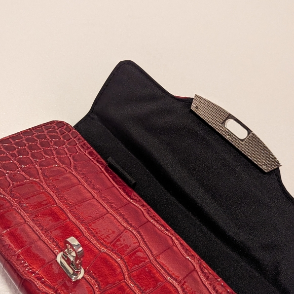 Kate Landry Red Croco Clutch Wallet - Picture 7 of 7